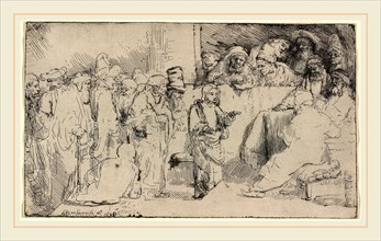 Rembrandt van Rijn, Dutch (1606-1669), Christ Disputing with the Doctors: a Sketch, 1652, etching
