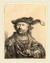 Rembrandt van Rijn, Self-Portrait in a Velvet Cap with Plume, Dutch, 1606-1669, 1638, etching