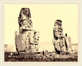 Francis Frith, The Statues of the Plain, Thebes, British, 1822-1898, 1858, albumen print from