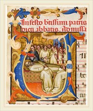 Fra Gregorio Mutii da Montalcino, Death of Saint Benedict, Sienese, died 1395, 1390-1395, miniature