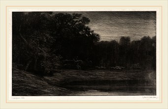 Charles Ãâmile Jacque, Deer Hunt (La chasse au cerf), French, 1813-1894, lithograph