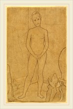 Georges Seurat, Study after "The Models", French, 1859-1891, 1888, pen and brown ink over graphite