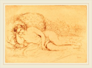 Auguste Renoir, Woman Reclining (Femme couchee), French, 1841-1919, 1906, color etching on japan