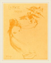 Abel-Truchet, La Muse malade, French, 1857-1919, c. 1900, lithograph in brown on light brown wove