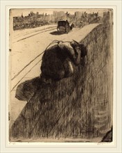 Albert Besnard, French (1849-1934), The Suicide (Le Suicide), c. 1886, etching in black with plate