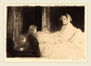 Albert Besnard, French (1849-1934), The Sick Mother (La mÃ¨re malade), 1889, etching