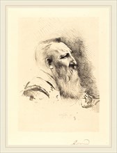 Albert Besnard, Auguste Rodin, French, 1849-1934, 1900, etching in black on cream wove paper