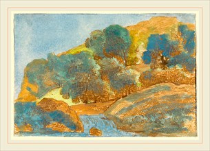 Franz Innocenz Josef Kobell, German (1749-1822), Hilly Landscape with a Stream, 1800-1805, pen and