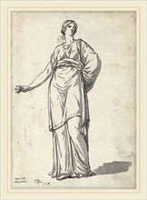 Jacques-Louis David, Woman from the Villa Pamphili, French, 1748-1825, 1775-80, black ink with gray