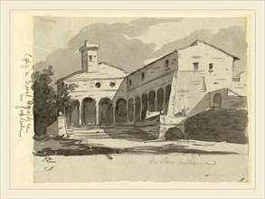 Jacques-Louis David, Church of Sant' Onofrio, Rome, French, 1748-1825, 1775-80, gray wash over