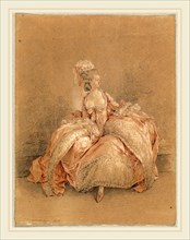 Jean-Michel Moreau, Yes or No, French, 1741-1814, 1778, graphite and red chalk heightened with