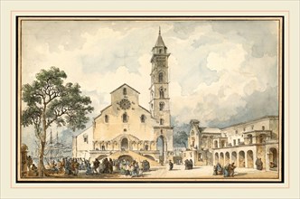 Louis-Jean Desprez, French (1743-1804), The Cathedral at Trani, 1778, pen and gray-black ink and