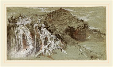 Joachim Franz Beich, German (1665-1748), The Waterfalls at Tivoli (recto), 1704-1714, pen and black