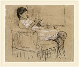 Max Liebermann, German (1847-1935), The Artist's Daughter KÃ¤the Reading in a Chair, 1893-1895,