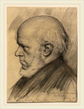 Karl Stauffer-Bern, German (1857-1891), Adolph Menzel, 1885, charcoal and graphite touched with