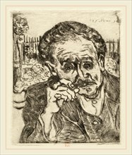 Vincent van Gogh, Dutch (1853-1890), Dr. Gachet (Man with a Pipe), 1890, etching
