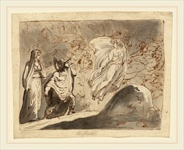 Bartolomeo Pinelli, Italian (1781-1835), Aeneas in the Underworld, pen and brown ink with gray and