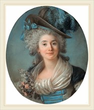 AdélaÃ¯de Labille-Guiard, A Fashionable Noblewoman Wearing a Plumed Hat, French, 1749-1803, c.