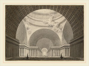 Etienne-Louis Boullée, Perspective View of the Interior of a Metropolitan Church, French,