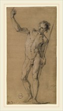 FranÃ§ois Le Moyne, Saint John the Baptist, French, 1688-1737, c. 1717, black chalk with white