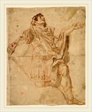 Cosmas Damian Asam, German (1686-1739), Saint George Kneeling (recto), 1720-1721, red chalk with