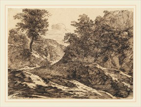 Carl Friedrich Ludwig Felix von Rumohr, German (1785-1843), A Path through a Rocky Landscape, 1831,