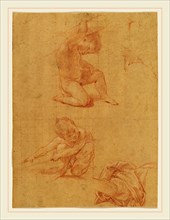 Pompeo Batoni, Italian (1708-1787), Study Sheet with Two Putti, c. 1748, red chalk heightened with