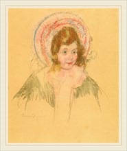 Mary Cassatt, Sara Wearing a Bonnet and Coat, American, 1844-1926, c. 1904-1906, pastel over pastel