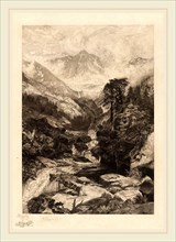 Thomas Moran, American (1837-1926), The Mountain of the Holy Cross, Colorado, 1888, etching in
