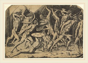 Andrea Mantegna or School after Antonio del Pollaiuolo, Battle of Naked Men, 1460s, engraving on