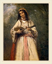 Jean-Baptiste-Camille Corot, French (1796-1875), Gypsy Girl with Mandolin, c. 1870, oil on canvas