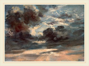 John Constable, British (1776-1837), Cloud Study: Stormy Sunset, 1821-1822, oil on paper on canvas