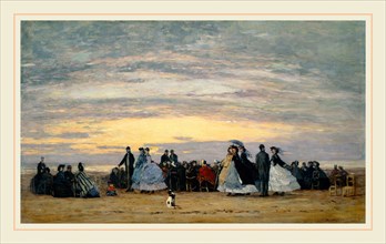 EugÃ¨ne Boudin, French (1824-1898), The Beach at Villerville, 1864, oil on canvas