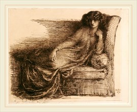 Dante Gabriel Rossetti, Jane Morris, British, 1828-1882, 1870, pen and iron gall ink with brown