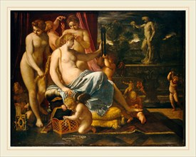 Annibale Carracci, Venus Adorned by the Graces, Italian, 1560-1609, 1590-1595, oil on panel
