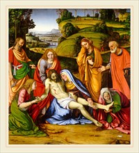 Andrea Solario, Lamentation, Italian, active 1495-1524, c. 1505-1507, oil on panel