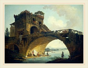 Hubert Robert, The Ponte Salario, French, 1733-1808, c. 1775, oil on canvas