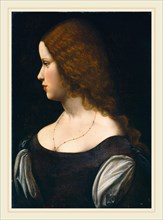 Follower of Leonardo da Vinci, Portrait of a Young Lady, c. 1500, oil on panel transferred to
