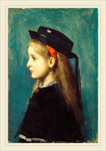 Jean-Jacques Henner, Alsatian Girl, French, 1829-1905, 1873, oil on wood