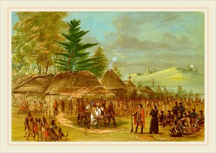 George Catlin, American (1796-1872), Chief of the Taensa Indians Receiving La Salle.  March 20,