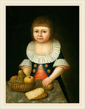 American 18th Century, Boy with a Basket of Fruit, c. 1790, oil on canvas
