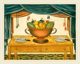 American 19th Century, Bowl of Fruit, c. 1830, oil on canvas