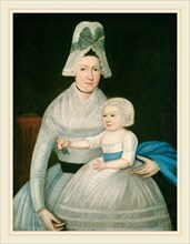 American 18th Century, Mother and Child in White, c. 1790, oil on canvas