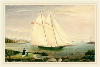 American 19th Century, Schooner, 19th century, oil on canvas