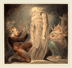 William Blake, British (1757-1827), The Ghost of Samuel Appearing to Saul, c. 1800, pen and ink