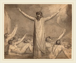 William Blake, British (1757-1827), Moses Staying the Plague (?) [recto], c. 1780-1785, pen and ink