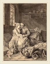 Anton Weiss, Austrian (1724-1784), Oriental Lovers [verso], 1764, gray wash and pen and gray ink