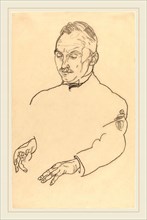 Egon Schiele, Dr. Koller, Austrian, 1890-1918, c. 1918, charcoal on japan paper