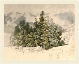 Friedrich Salathé, Swiss (1793-1858), Alpine Landscape, gouache over graphite