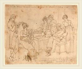 Johan Christian Dahl, Norwegian (1788-1857), The Nauwerk Family, 1819, pen and brown ink over